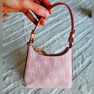 Dooney & Bourke Designer Monogram Mini Bag Purse Clutch Pink
